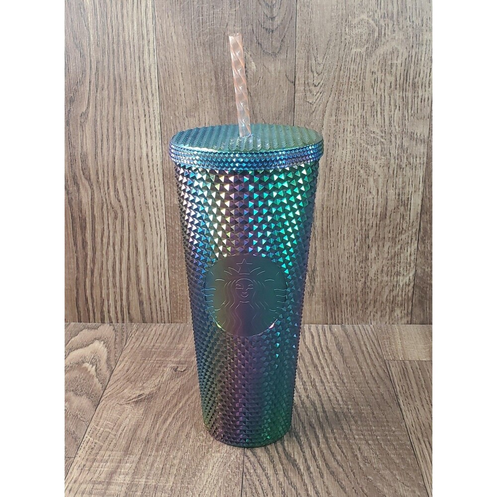Starbucks Oil Slick Rainbow Studded Cold Cup 24oz Tumbler 2023